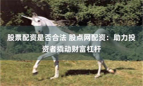 股票配资是否合法 股点网配资：助力投资者撬动财富杠杆